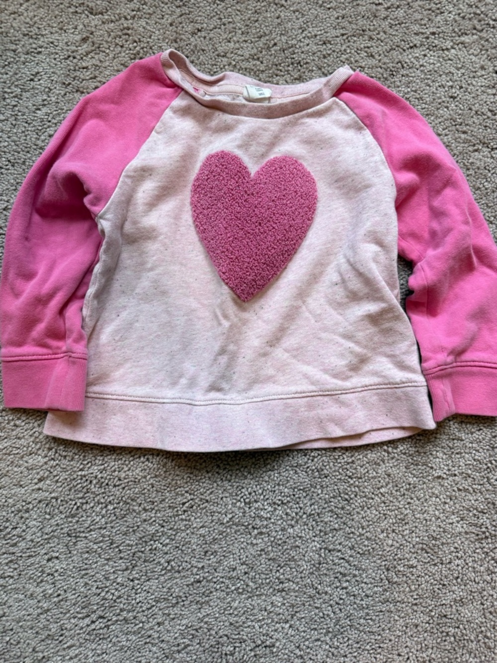 GAP Pink Raglan Sweatshirt with Heart